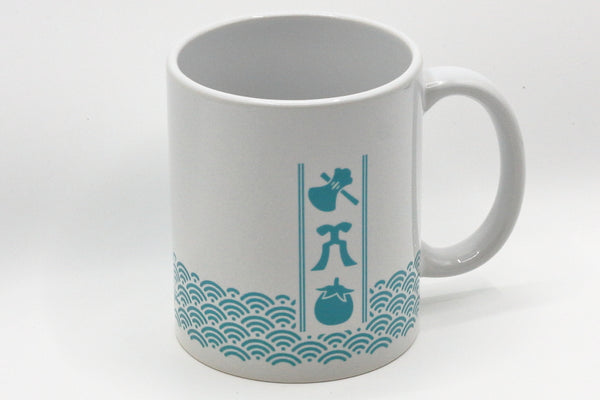 斧琴茄マグカップ（浅葱色）
